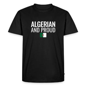 Algerian And Proud Algeria Algerian Flag - Men's Premium Organic T-Shirt - black - Front - Nico (187cm)