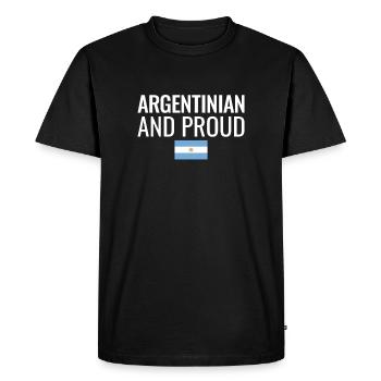 Argentinian And Proud Flag Argentina - Men's Premium Organic T-Shirt - black - Front - Nico (187cm)