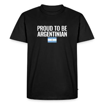 Proud To Be Argentinian Argentina Flag - Men's Premium Organic T-Shirt - black - Front - Nico (187cm)