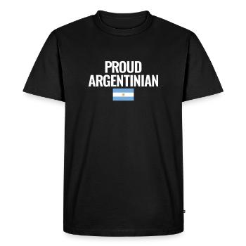 Fier drapeau argentin argentin Argentine - T-shirt Premium bio Homme - noir - Devant - Nico (187cm)