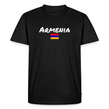 Arménie Arménie Drapeau arménien Arménien - T-shirt Premium bio Homme - noir - Devant - Nico (187cm)