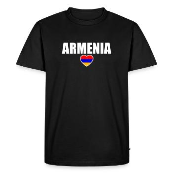 Arménie Arménie Drapeau arménien Arménien - T-shirt Premium bio Homme - noir - Devant - Nico (187cm)