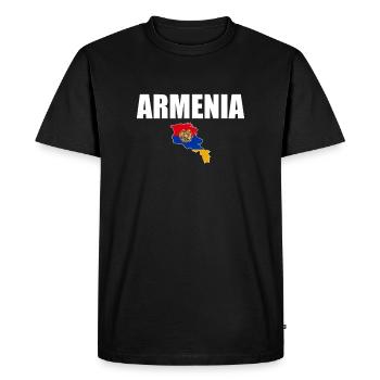 Carte de l’Arménie Arménie Drapeau arménien Arménien - T-shirt Premium bio Homme - noir - Devant - Nico (187cm)