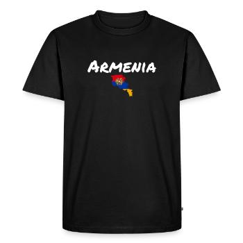 Carte de l’Arménie Arménie Drapeau arménien Arménien - T-shirt Premium bio Homme - noir - Devant - Nico (187cm)