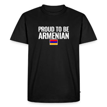 Fier d’être arménien Arménien Drapeau arménien arménien - T-shirt Premium bio Homme - noir - Devant - Nico (187cm)