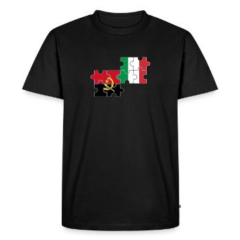 Flag of Angola Italy Angolan - Men's Premium Organic T-Shirt - black - Front - Nico (187cm)