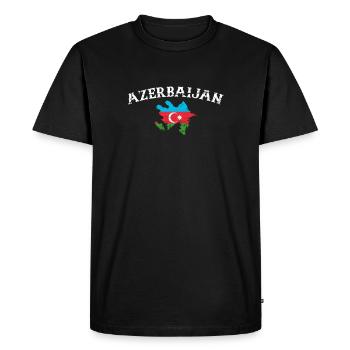Azerbaïdjan Vintage carte drapeau de l’Azerbaïdjan - T-shirt Premium bio Homme - noir - Devant - Nico (187cm)