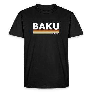 Bakou Azerbaïdjan Aserbaidschan - T-shirt Premium bio Homme - noir - Devant - Nico (187cm)