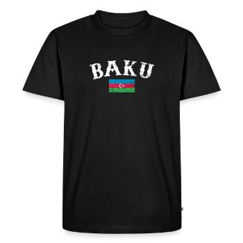 Bakou Vintage Azerbaïdjan Drapeau de l’Azerbaïdjan - T-shirt Premium bio Homme - noir - Devant - Nico (187cm)