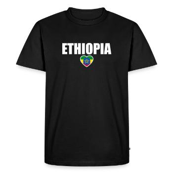 Ethiopie Ethiopie Ethiopie Drapeau Ethiopien - T-shirt Premium bio Homme - noir - Devant - Nico (187cm)
