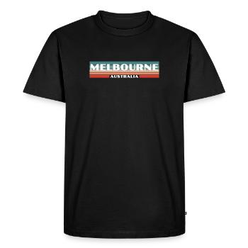 Melbourne Australie Rétro Australie Australienne - T-shirt Premium bio Homme - noir - Devant - Nico (187cm)