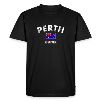 Perth Australia Australia Vintage Flag - Men's Premium Organic T-Shirt - black - Front - Nico (187cm)