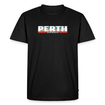 Perth, Australie Retro Australie Australienne - T-shirt Premium bio Homme - noir - Devant - Nico (187cm)