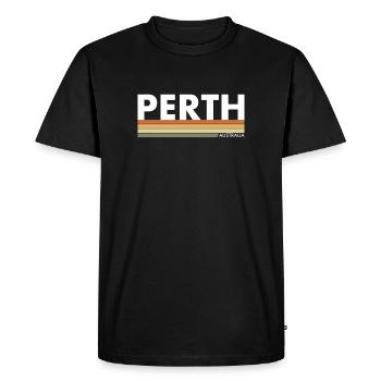 Perth Australia Retro Australia Australian - Men's Premium Organic T-Shirt - black - Front - Nico (187cm)