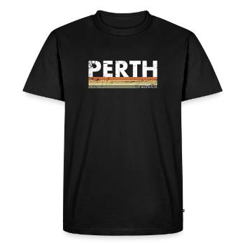 Perth Australie Rétro Australien Vintage - T-shirt Premium bio Homme - noir - Devant - Nico (187cm)