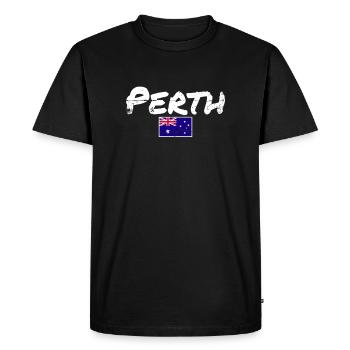 Perth Australie Vintage drapeau australien - T-shirt Premium bio Homme - noir - Devant - Nico (187cm)