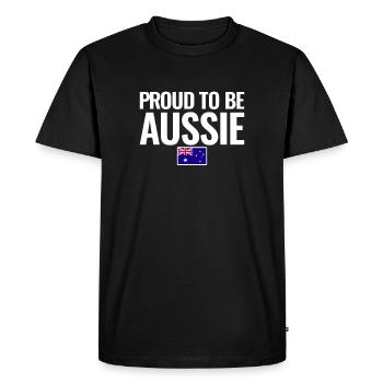Fier d’être australien Australie Drapeau australien - T-shirt Premium bio Homme - noir - Devant - Nico (187cm)