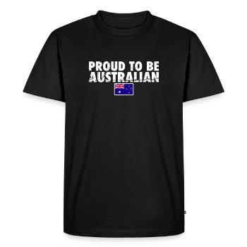 Fier d’être australien Vintage drapeau australien - T-shirt Premium bio Homme - noir - Devant - Nico (187cm)