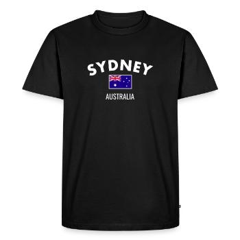 Sydney Australia Australia Australian Flag - Men's Premium Organic T-Shirt - black - Front - Nico (187cm)