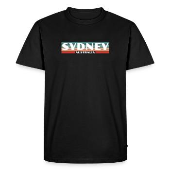 Sydney, Australie, Rétro, Australie, Australien - T-shirt Premium bio Homme - noir - Devant - Nico (187cm)