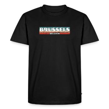 Brussels Belgium Vintage Belgium Retro Belgian - Men's Premium Organic T-Shirt - black - Front - Nico (187cm)