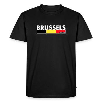 Bruxelles Belgique Belgique Drapeau belge - T-shirt Premium bio Homme - noir - Devant - Nico (187cm)