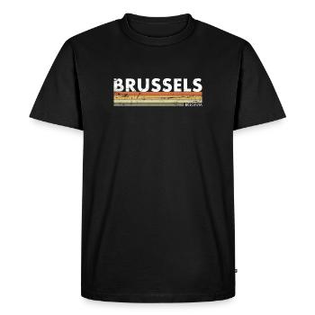 Bruxelles Belgique Vintage Belgique Rétro Belge - T-shirt Premium bio Homme - noir - Devant - Nico (187cm)