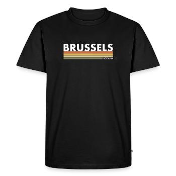 Brussels Belgium Belgium Retro Belgian Belgians - Men's Premium Organic T-Shirt - black - Front - Nico (187cm)