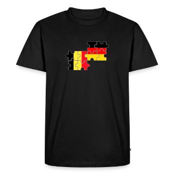 Belgique Allemagne Drapeau Allemagne Belgique - T-shirt Premium bio Homme - noir - Devant - Nico (187cm)