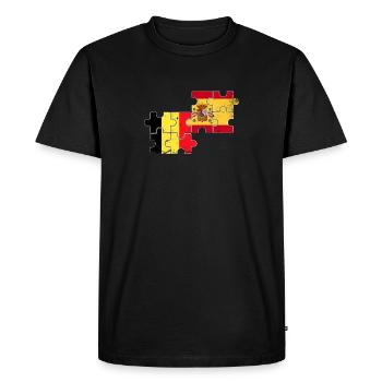 Belgium Spain Vintage Flag Spanish Belgian - Men's Premium Organic T-Shirt - black - Front - Nico (187cm)