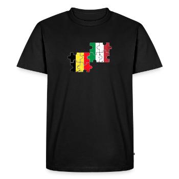 Belgium Italy Vintage Flag Italian Belgian - Men's Premium Organic T-Shirt - black - Front - Nico (187cm)