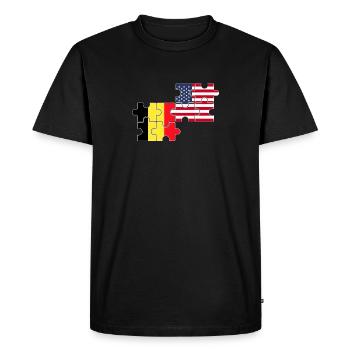 Belgium USA Flag Belgian Americans - Men's Premium Organic T-Shirt - black - Front - Nico (187cm)