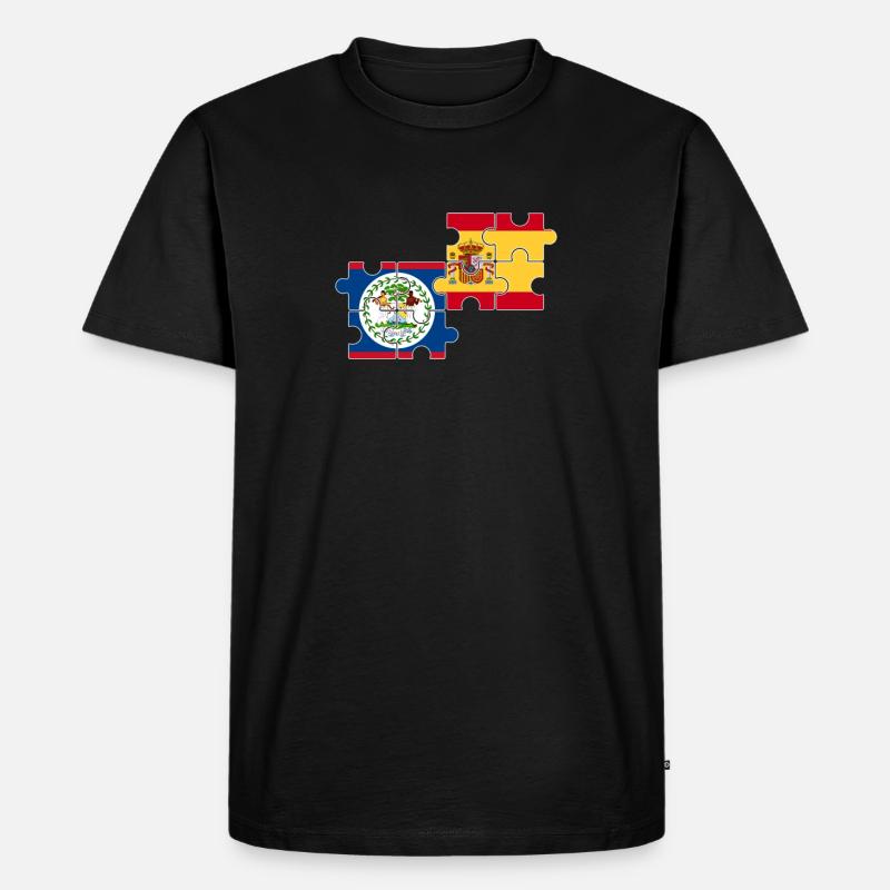 Belize Spanien Flagge Belizer - Männer Premium Bio T-Shirt - Schwarz
