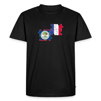 Belize France Flag Belizer - Men's Premium Organic T-Shirt - black - Front - Nico (187cm)