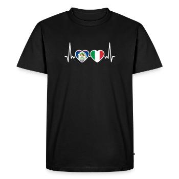 Belize Italy Heartbeat Flag Belizer - Men's Premium Organic T-Shirt - black - Front - Nico (187cm)