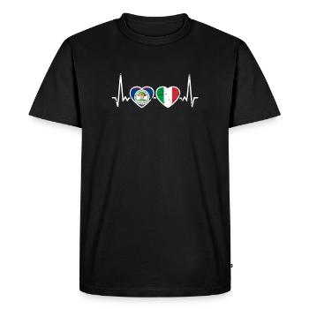 Belize Italy Vintage Heartbeat Flag Belizer - Men's Premium Organic T-Shirt - black - Front - Nico (187cm)