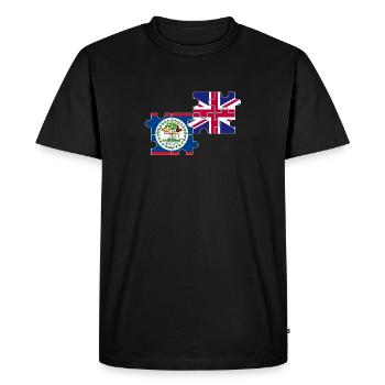 Belize UK British Belizean Flag - Men's Premium Organic T-Shirt - black - Front - Nico (187cm)