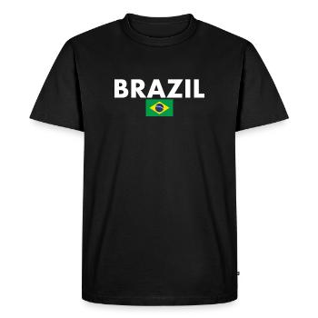 Brésil Brésil Drapeau brésilien - T-shirt Premium bio Homme - noir - Devant - Nico (187cm)
