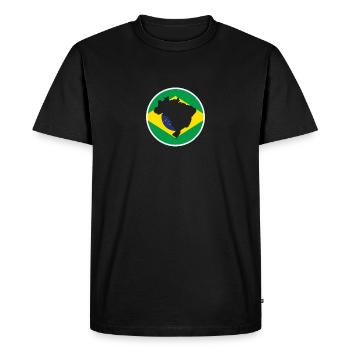 Carte du Brésil Drapeau brésilien - T-shirt Premium bio Homme - noir - Devant - Nico (187cm)