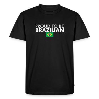 Fier d’être le drapeau brésilien du Brésil - T-shirt Premium bio Homme - noir - Devant - Nico (187cm)