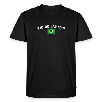 Rio de Janeiro Brésil Brésil Drapeau - T-shirt Premium bio Homme - noir - Devant - Nico (187cm)