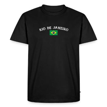Rio de Janeiro Brésil Vintage Drapeau brésilien - T-shirt Premium bio Homme - noir - Devant - Nico (187cm)