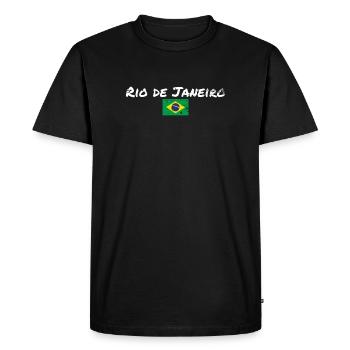 Rio de Janeiro Brésil Vintage Brésil Drapeau du Brésil - T-shirt Premium bio Homme - noir - Devant - Nico (187cm)