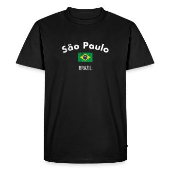 São Paulo Brésil Vintage Drapeau brésilien - T-shirt Premium bio Homme - noir - Devant - Nico (187cm)