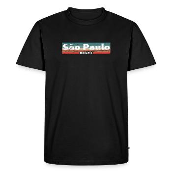 São Paulo Brésil Vintage Brasilien Retro - T-shirt Premium bio Homme - noir - Devant - Nico (187cm)