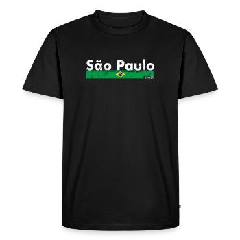 São Paulo Brésil Vintage Drapeau brésilien - T-shirt Premium bio Homme - noir - Devant - Nico (187cm)
