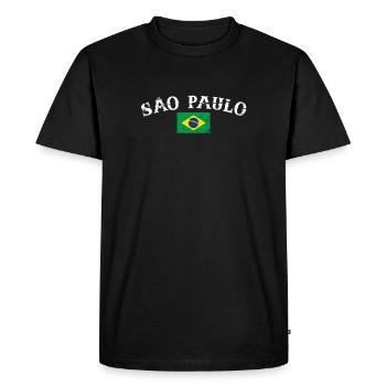 São Paulo Brésil Vintage Brésil Drapeau du Brésil - T-shirt Premium bio Homme - noir - Devant - Nico (187cm)
