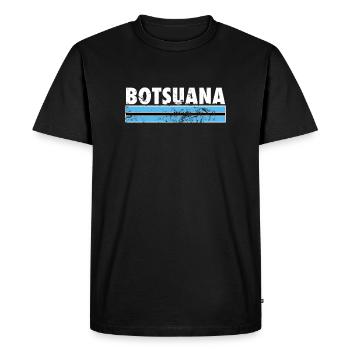 Botswana Vintage Botswana Botswana Drapeau du Botswana - T-shirt Premium bio Homme - noir - Devant - Nico (187cm)