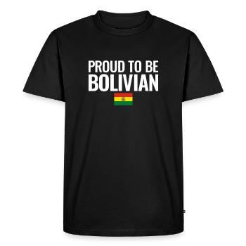 Fier d’être bolivien Bolivie Drapeau bolivien - T-shirt Premium bio Homme - noir - Devant - Nico (187cm)