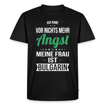 My Wife Is Bulgarian - Gift Idea Humor - Men's Premium Organic T-Shirt - black - Front - Nico (187cm)